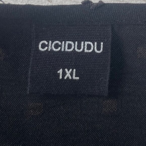 Cicidudu Dress Womens 1XL Black New WOT VNeck Long Sleeve - Picture 5 of 7